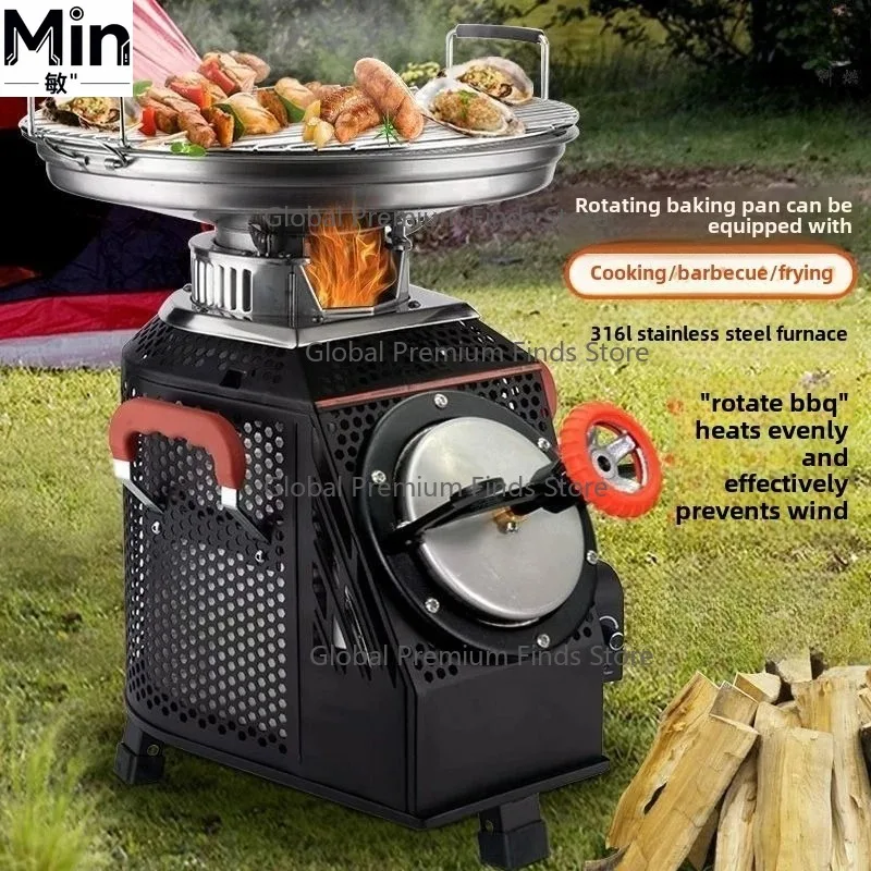 Portable Multi-functional Large Smokeless Firewood Camping Stove for Self-driving Tour Camping Picnic Outdoor Use