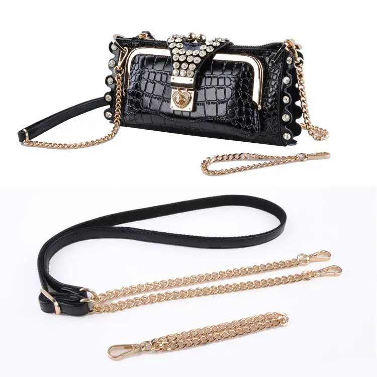 Light Luxury New High Grade Genuine Leather Women's Bag Crocodile Chain Crossbody Bag High Grade Diamond Embedding Shoulder Bag