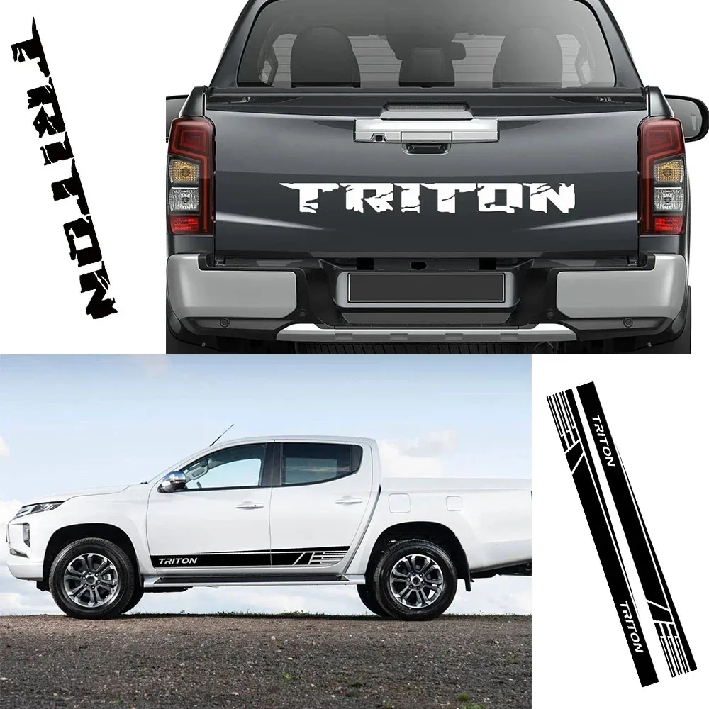 

3PCS Car Stickers For Mitsubishi L200 Triton Pickup Truck Side Door Tailgate Graphics DIY Vinyl Decor Decals Auto Accessories