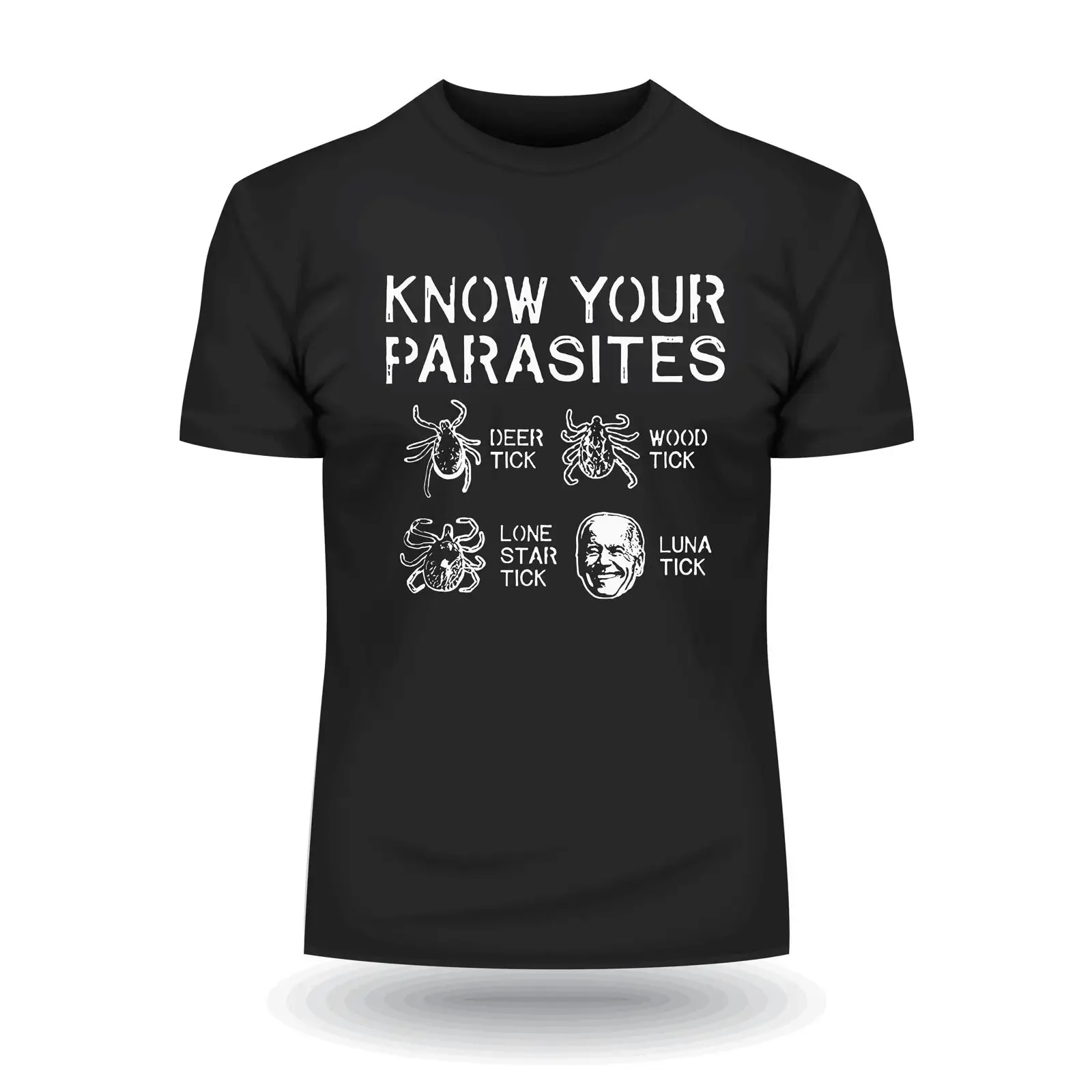 T-shirt « Know Your Parasites » vintage, lavé, tendance, polyvalent, doux, respirant, vêtements de créateur, extensible, homme, unisexe