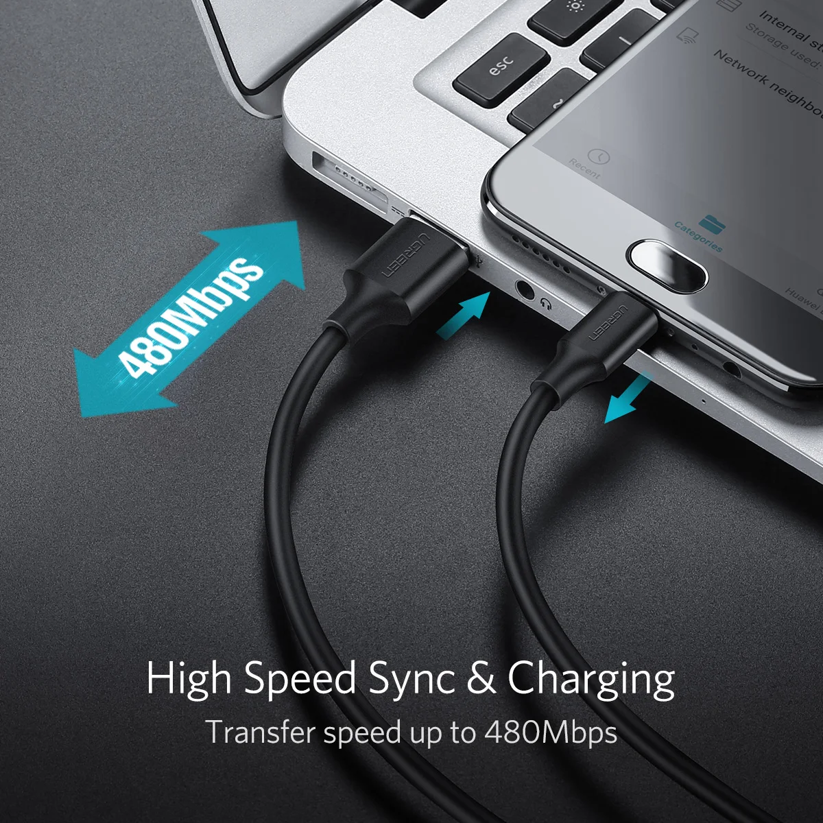 Ugreen مايكرو USB كابل 3A TPE شحن سريع USB نوع C كابل لسامسونج Xiaomi HTC USB شاحن كابل بيانات كابل الهاتف المحمول #4