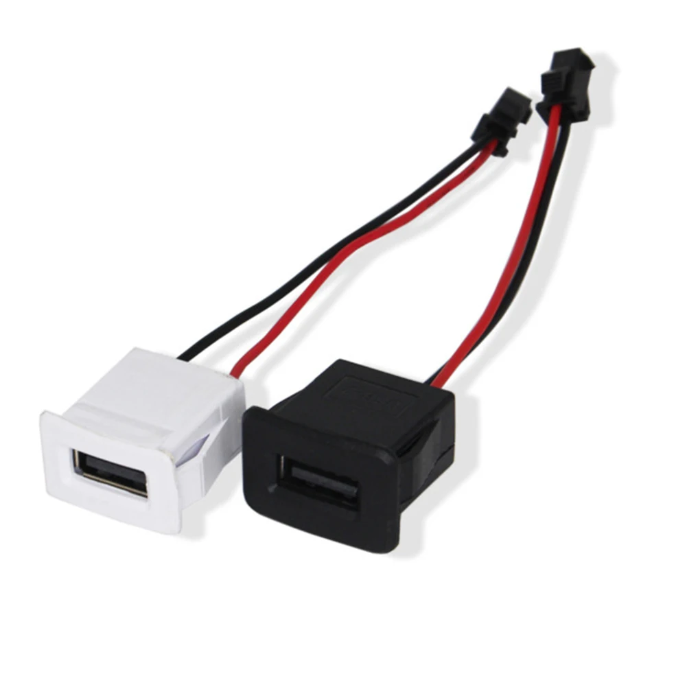 

With Charger Socket USB Power Connector Easy Installation Fireproof PA Materials Stable Connection USB Charging Port Connector