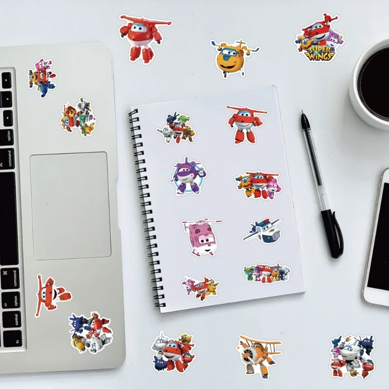 50 ชิ้นการ์ตูนบุคลิกภาพ Super Wings สร้างสรรค์สติกเกอร์ตกแต่ง
