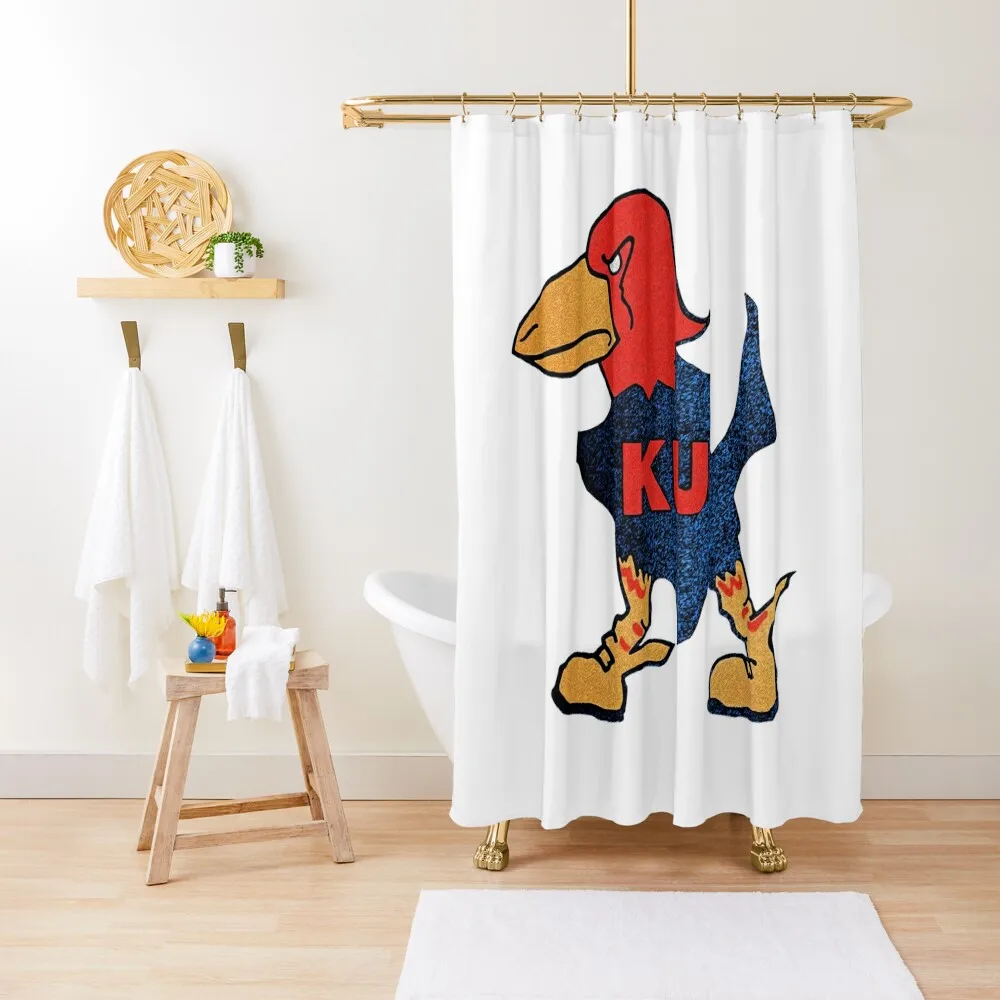 

1923 KU Jayhawk Shower Curtain Waterproof Bathroom Shower For Bathrooms With Beautiful Designs Waterproof Shower Curtain