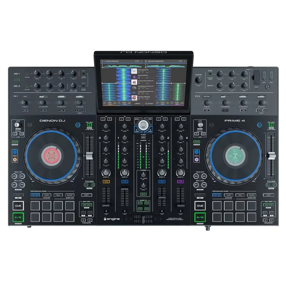 For With Confidence New Denon Prime 4 4-Deck Standalone DJ Controller System w 10