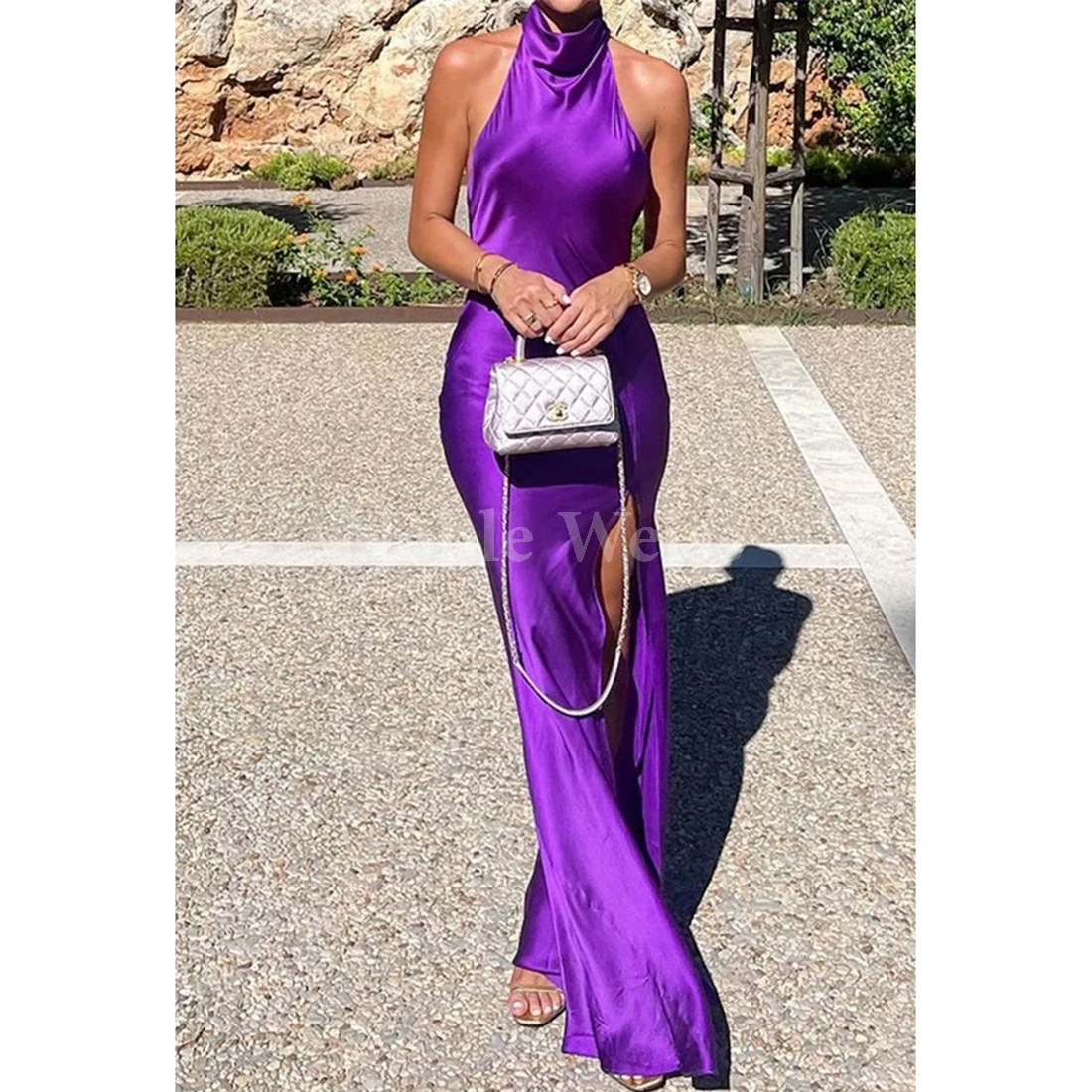 

Элегантное атласное вечернее платье с лямкой на шее, платье русалки для выпускного вечера для женщин на заказ