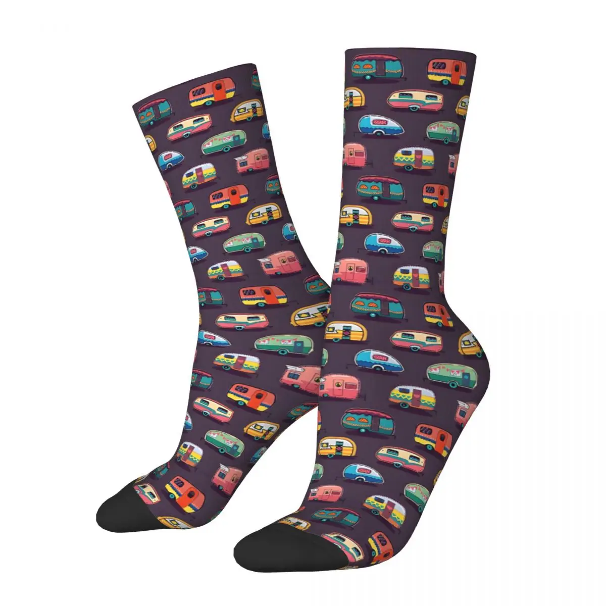 Happy Camper Tapestry Unisex Winter Socks Hiking Happy Socks street style Crazy Sock