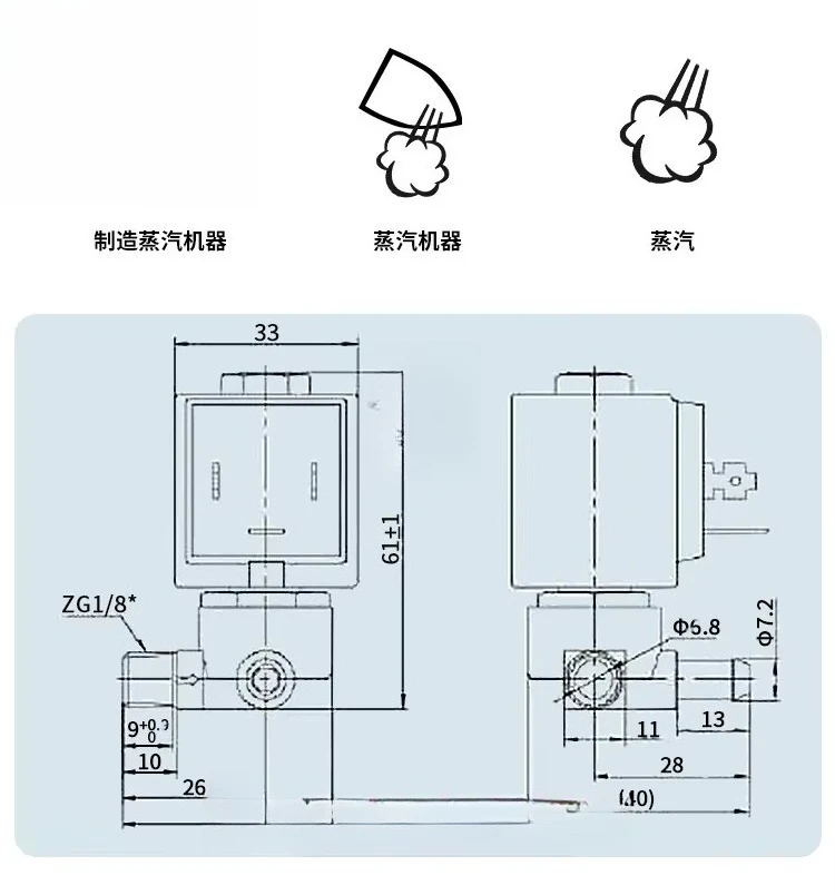 2/2 Way N/C Solenoid Valve JYZ‑5, 230V AC 50Hz G1/8 Thread Pneumatic Air Control Spare Part