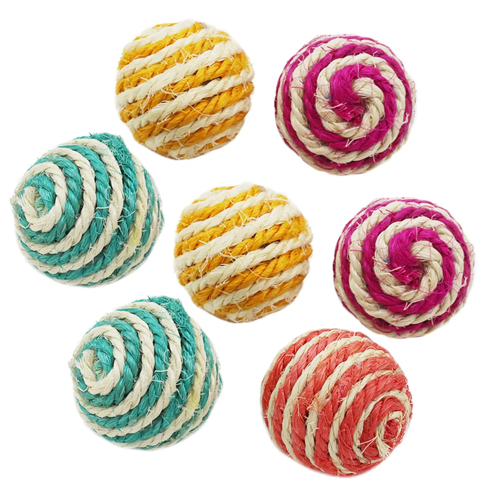 

7 Pcs Sisal Ball Cat Rope Balls Pet Supplies Toy Chew Toys Teaser Playing Scratcher