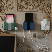 Multi-Functional Wall-Mounted Hook,Remote Control Storage Box,Mobile phone Charging Holder,Bathroom Accessories,Randomly Colors