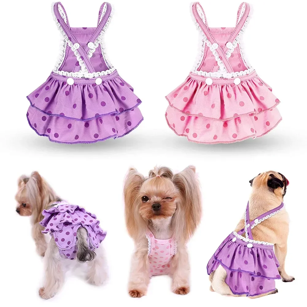 Female Dog Diaper Washable Menstrual Panties Dogs Nappy Sanitary Pants Physiological Underwear Dot Print Shorts Puppy Pants