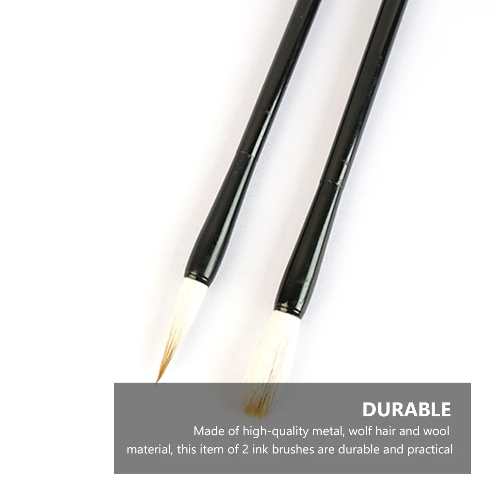 3pcs Chinese Calligraphy Brush Pens High-Quality Metal Wool Portable Durable Ink Brushes For Watercolor Sumi Drawing Student