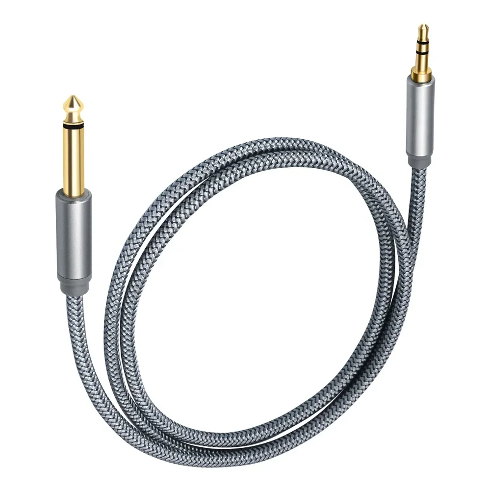 6.35mm FOR TS to 3.5mm TRS Audio Cable Designed for Minimal Signal Loss and Clear Audio Transmission in All Environments