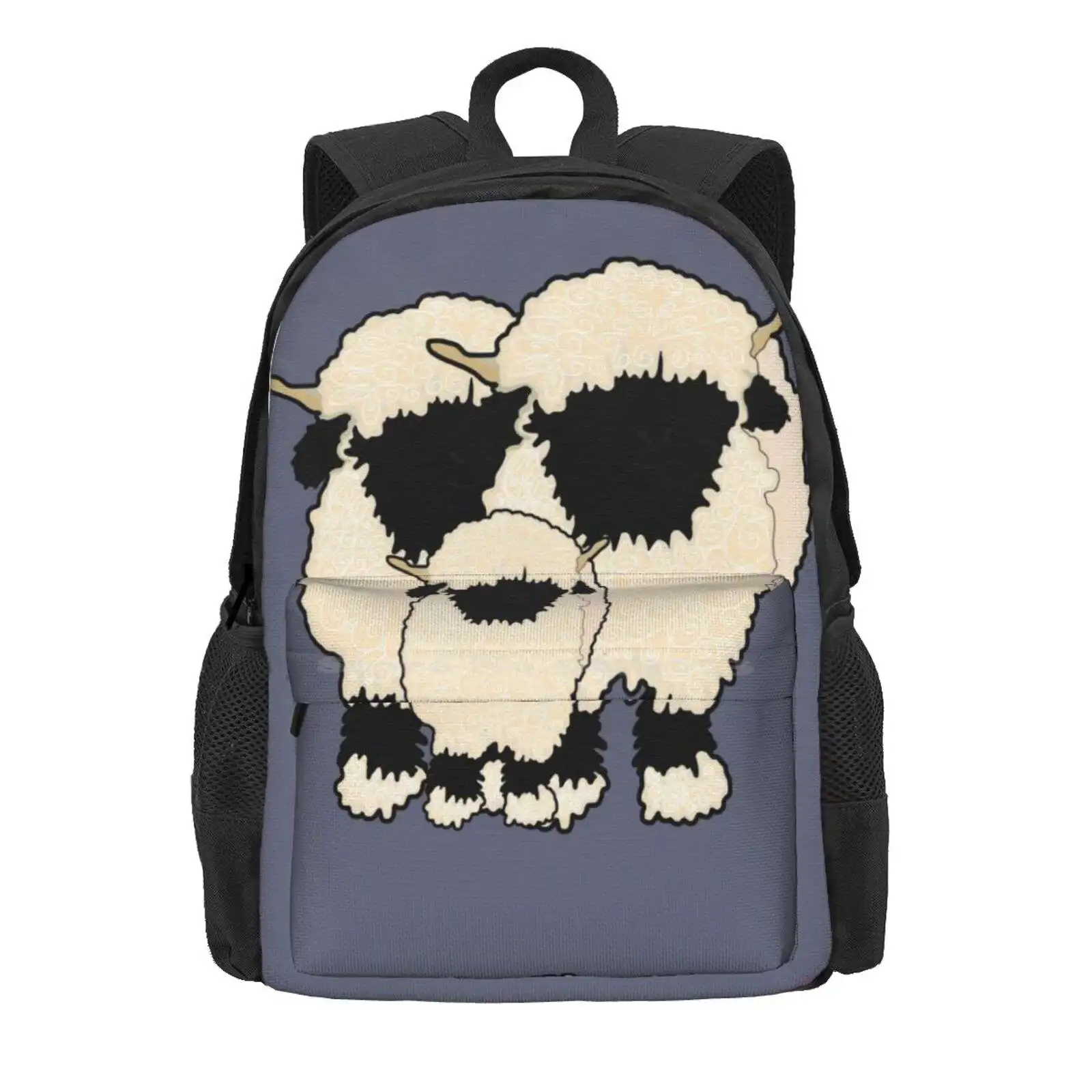 Valais Family Hot Sale Schoolbag Backpack Fashion Bags Black Nose Sheep Valais Cute Family Farm Rural Fluffy Baby Child Country