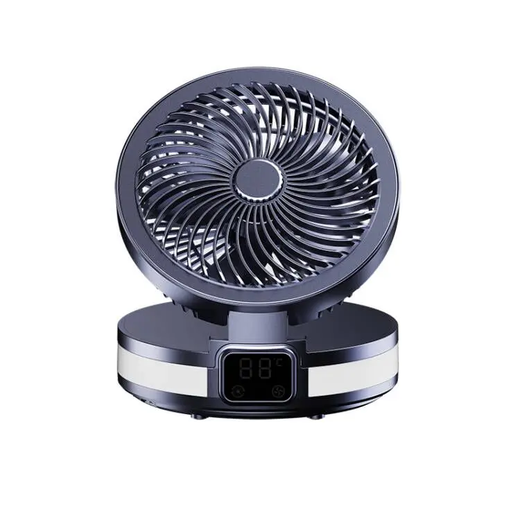 

New arrival 2023 desktop fan,portable rechargeable usb fan with led light outdoor camping light fans