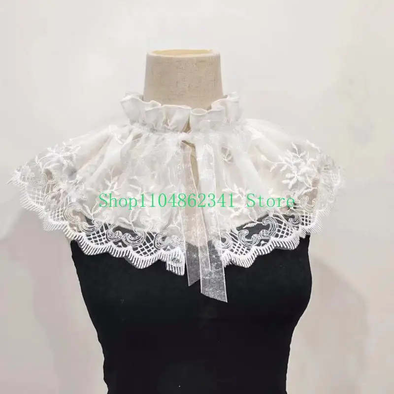 5ASD Girls Sheer Ruffled воротничка отличная эстетика Викторианская