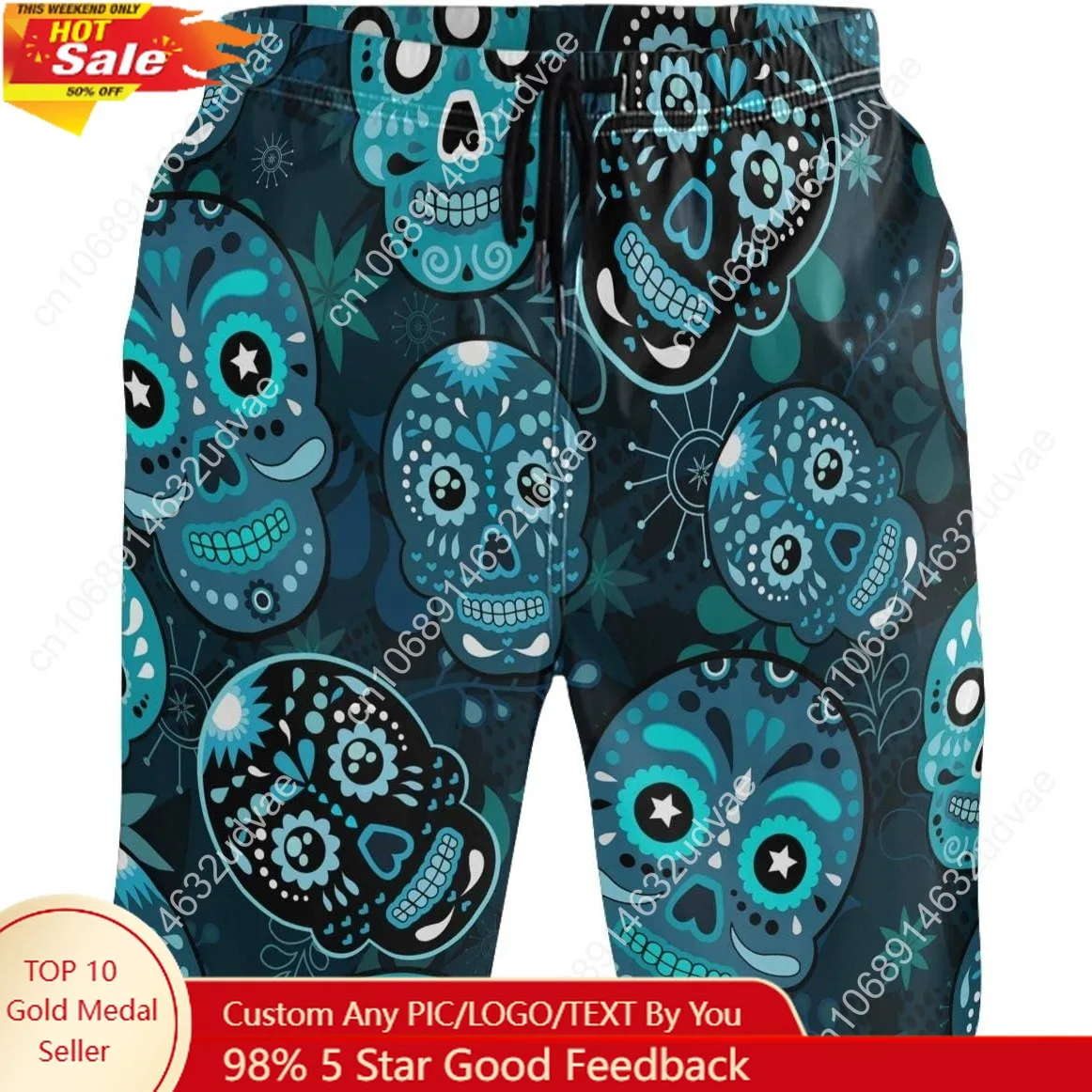 

visesunny Mens Funny Swim Trunks Quick Dry Beachwear Sports Running Swim Board Shorts Mesh Lining