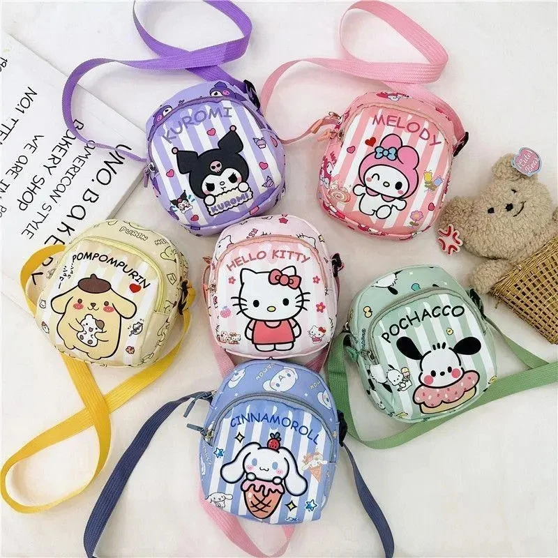 

Cute Cinnamoroll Kuromi Crossbody Bags Shoulder Messenger Bags Cartoon Portable Backpacks Kawaii Coin Pouch Gifts for Boys Girls