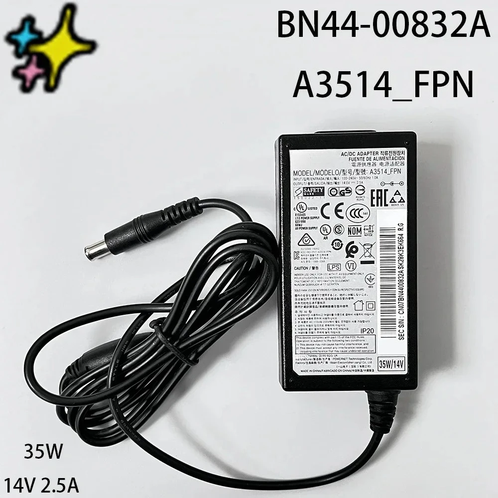 

BN44-00832A A3514_FPN 35W 14V 2.5A AC/DC Adapter Power Charger is for LC24F390 LF-NXN2N LS24E370D LS27E310 UN19F4000 LC32F391FWN