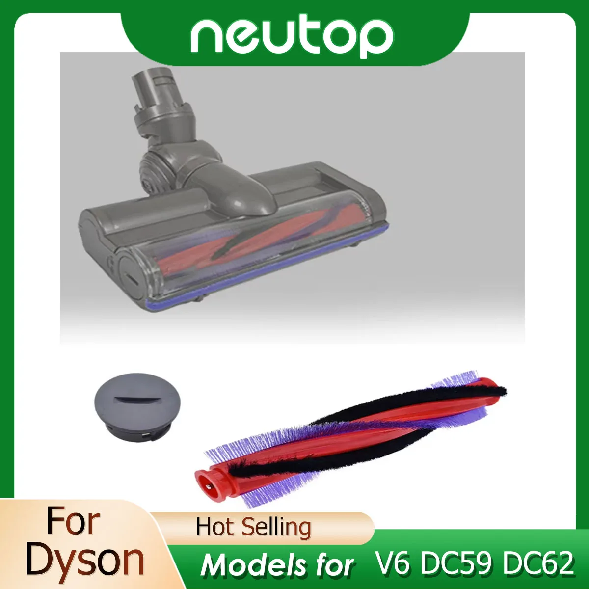 185/225 mm Vacuum Floor Roller Brush Head End Cap Compatible with Dyson V6 DC59 DC62 V6 Origin Triggerhead Lock Parts