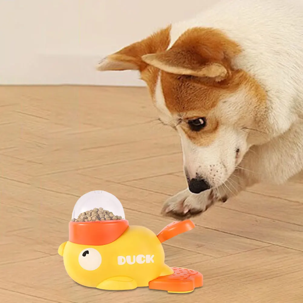 

D5 Dog Interactive Pet Slow Feeder Cartoon Duck Design Interactive Pet Food Treat Dispenser Dog Puzzle Toy for Small Medium Dogs