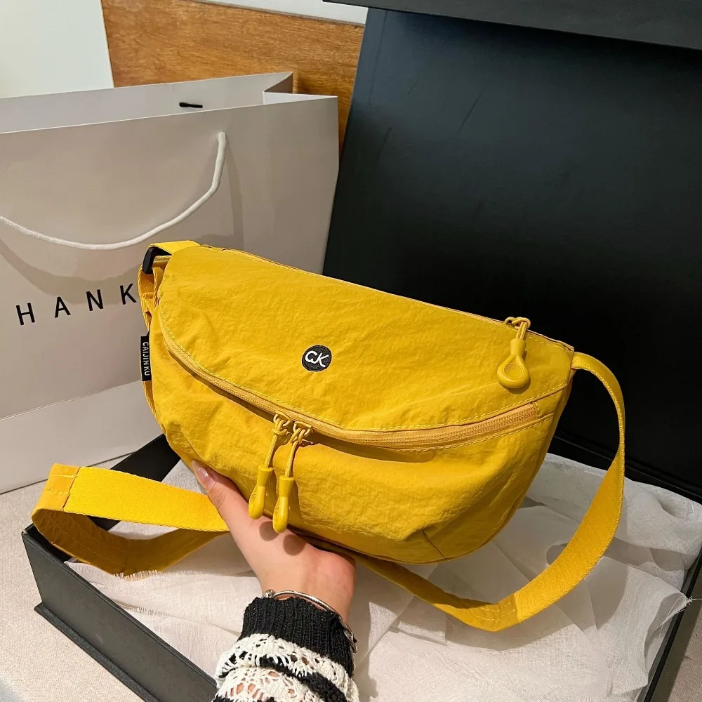 New Large Capacity Women Shoulder Messenger Bag Reusable Lightweight Crossbody Bag Adjustable Strap Simple Versatile Tote Bag