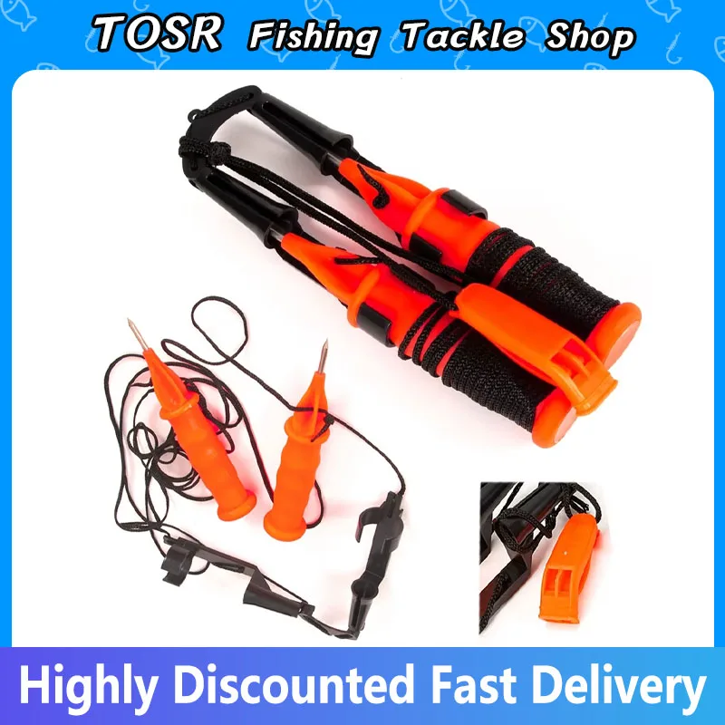 أداة يدوية محمولة للصيد على الجليد في الشتاء، أداة يدوية لإنقاذ الحياة مع حبل صافرة، أداة نجاة في حالات الطوارئ في الهواء الطلق #1