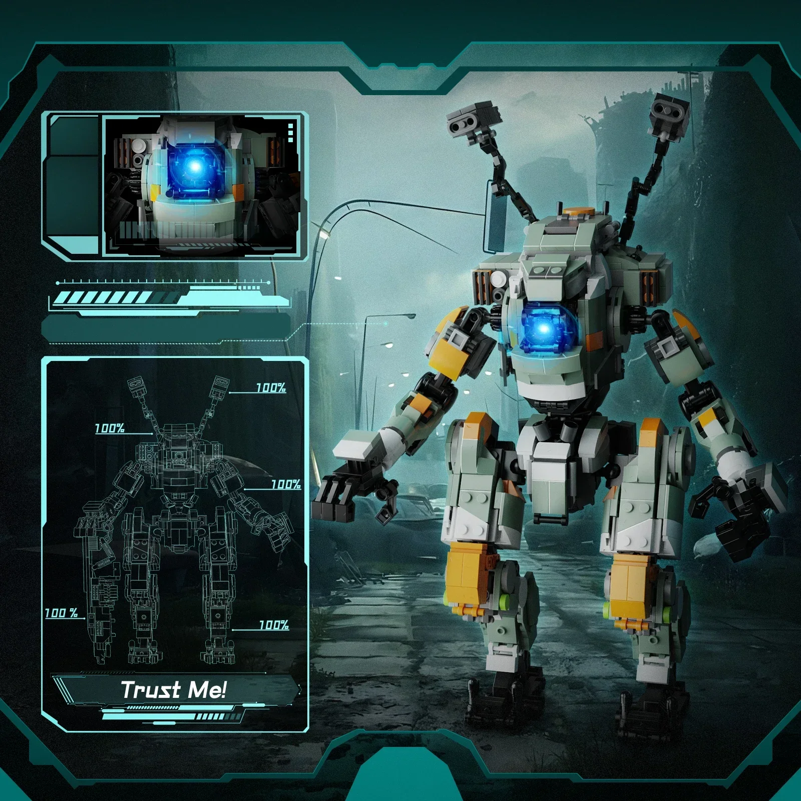 Moc Titanfalls BT-7274 Vanguard-Class Titan Mecha Building Blocks Set ชุดหุ่นยนต์นักรบ Mech-exoskeleton ของเล่นเด็ก ของขวัญ