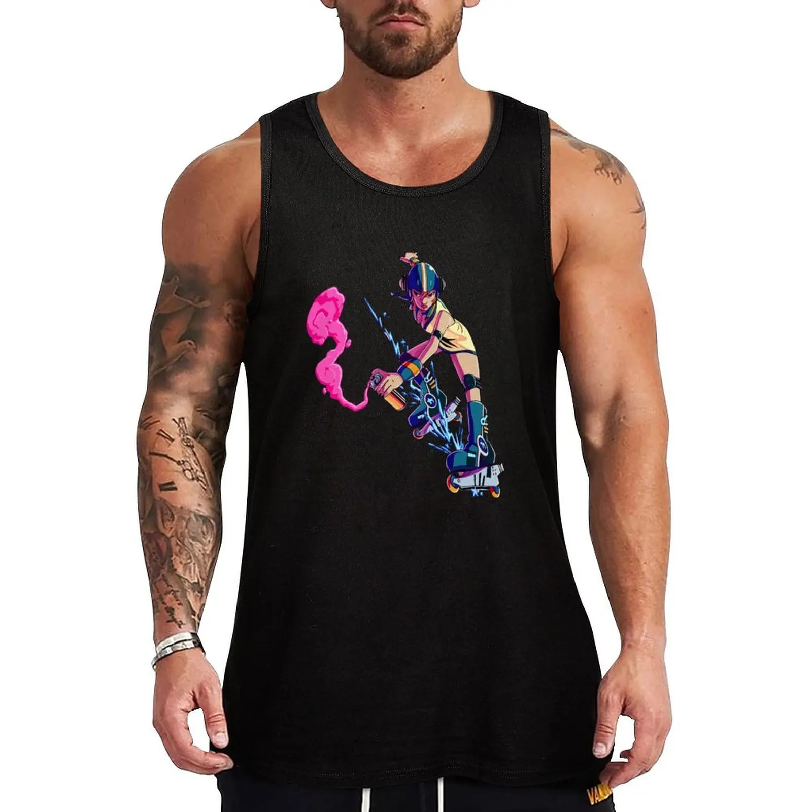 

Jet Set Radio Merch Tank Top Athletic Fit Tank Top Quick Dry Training Sleeveless