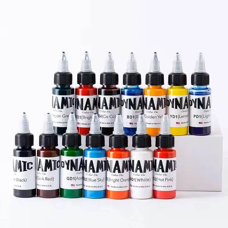 14Colors 1/oz Tattoo Ink Pigment Body Color Drawing Art Tattoo Ink Semi-permanent Makeup Tattoo Supplies for Tattoo Artists