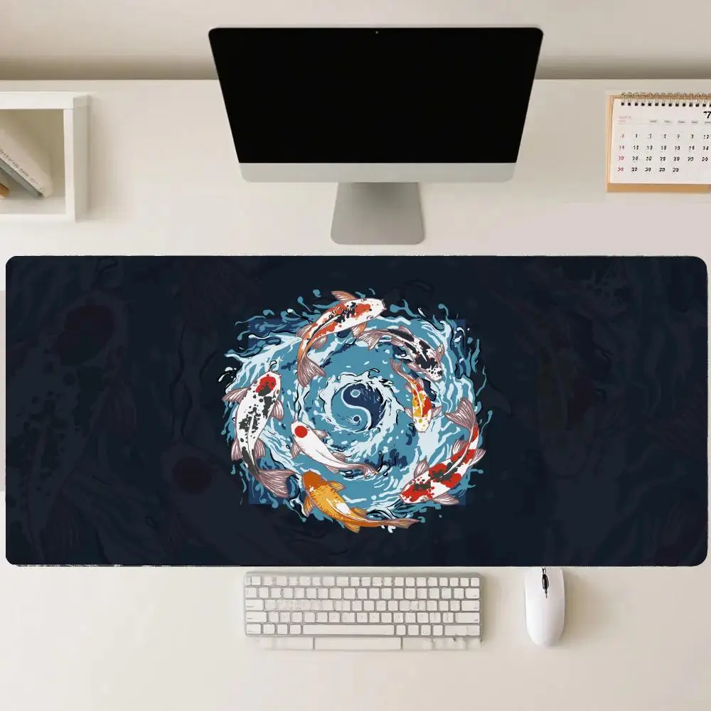

Koi Fish Mousepad Desk Accessories Setup Desk Interior Gamer Setup Decoration Mouse Mat Set Up Playmat Desk Setup Items Carpet