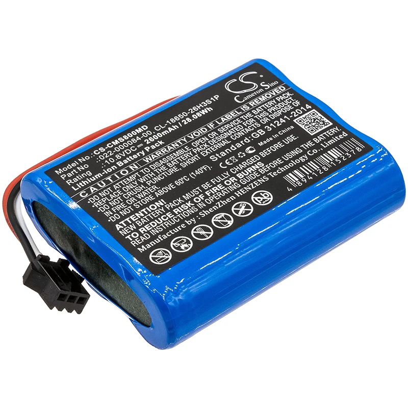 

Cameron Sino 10.8V 2600mAh/3400mAh Medical Battery 022-000084-00 for Cardiomonitor/COMEN Star 8000,Star 8000 E, Star 8000E +Tool