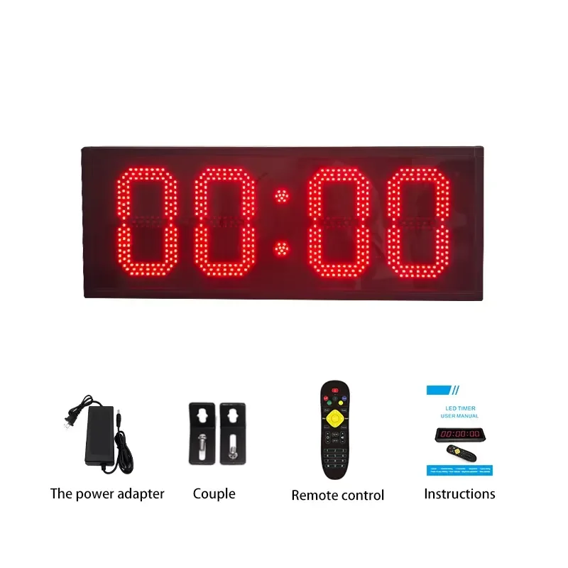 5-inch 4-digit Timer Large Outdoor Led Countdown Timer Clock Double-sided Display Plug-in Power Custom Message