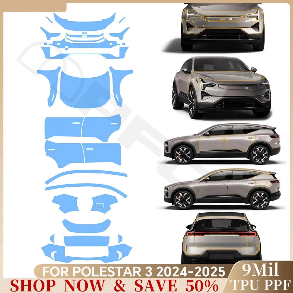 

Pre-cut PPF Bra TPU Paint Protective Film For Polestar 3 2024 2025 Car Body Bumper Anti-Scratch Clear Kit Resistant Accessories