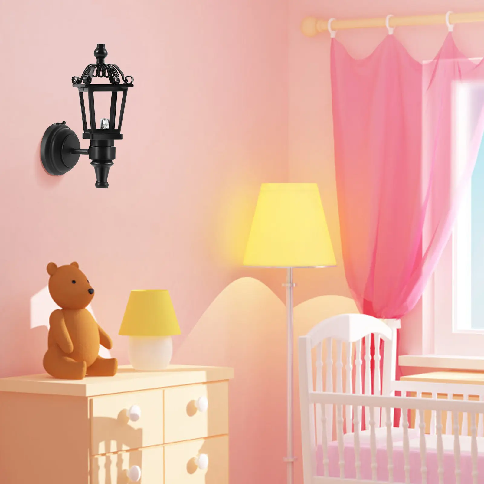 

Миниатюрный светодиодный фонарь для кукольного домика, аксессуары для освещения, для декора дома в масштабе 1/12, энергосберегающий