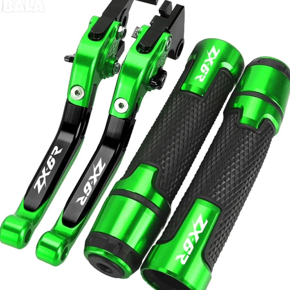 

FOR Kawasaki ZX6R NINJA ZX-6R 2000 2001 2002 2003 2004 Accessories Motor Folding Brake Clutch Levers Handlebar Hand Grips ends