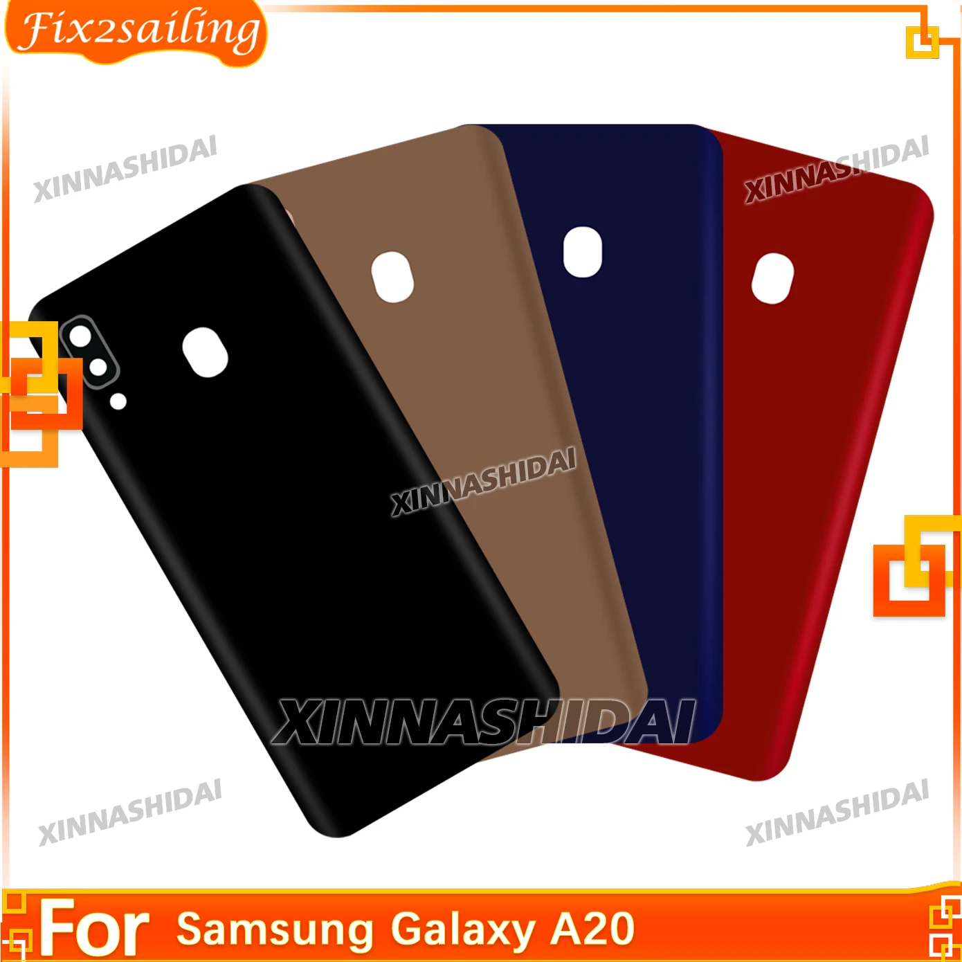 AAA+For Samsung Galaxy A20 Battery Back Cover Housing Rear Door Case Chassis Shell For Galaxy A20 A205 A205F Housing Rear Parts