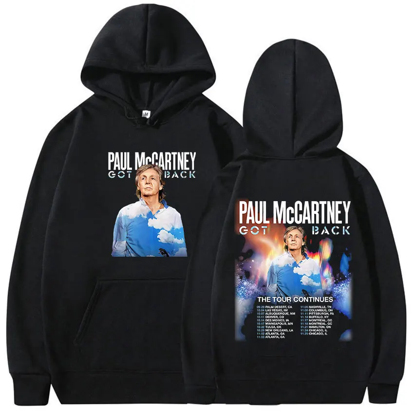 Paul McCartney Got Back Tour Album 2025 Sudadera con capucha gráfica Ropa de hombre Sudadera retro de gran tamaño Moda Sudadera con capucha de lana de alta calidad
