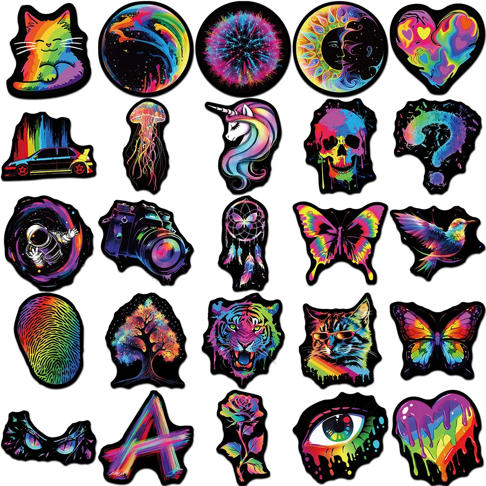 10/30/50Pcs Cartoon Rainbow graffiti waterproof stickers For Snowboard Laptop Luggage Car Fridge DIY Styling Vinyl