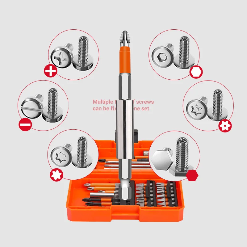 Set di punte per trapano per cacciavite da 35 pezzi Set di chiavi esagonali con punta di perforazione magnetica con custodia inclusa strumento di riparazione multifunzione