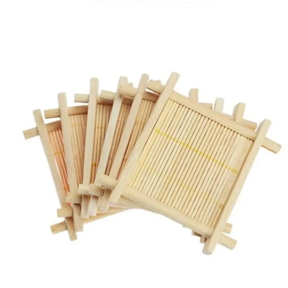 Durable Bamboo Teacup Pad Square Heat-resistant Heat Insulated Coasters Retro Dessert Pastry Tray