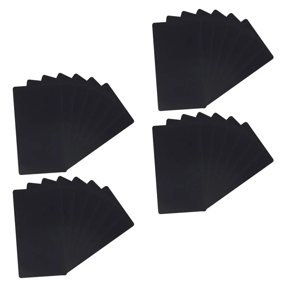 

100Pcs Aluminum Blank Metal Name Cards Smooth DIY Engraved Printing Business Cards Labels Nameplates DIY Business Card