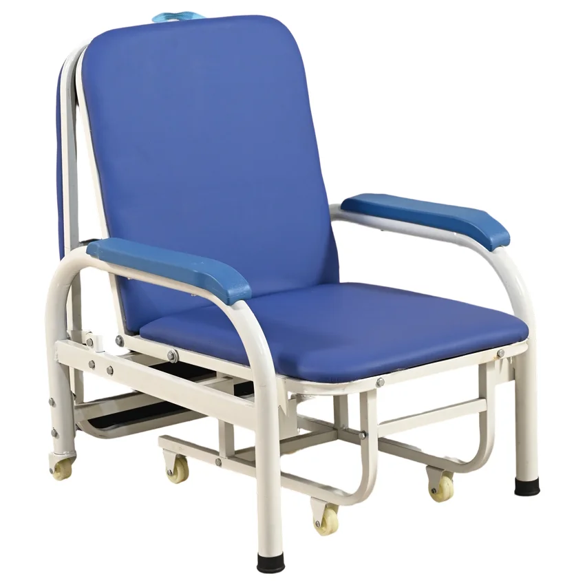 Hospital Accompany Serviceable Convertible Folding Metal Reclining Bed Comfortable 250KG Load Capacity Factory Wholesale