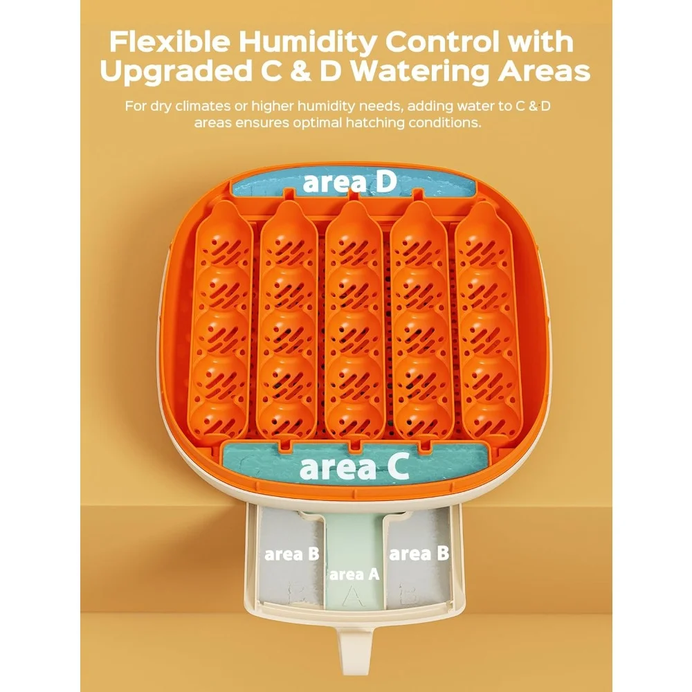 Automatic Egg Incubator with Thermometer Humidity Control Egg Turner Candler 360 View Clear Window for Hatching Chicken