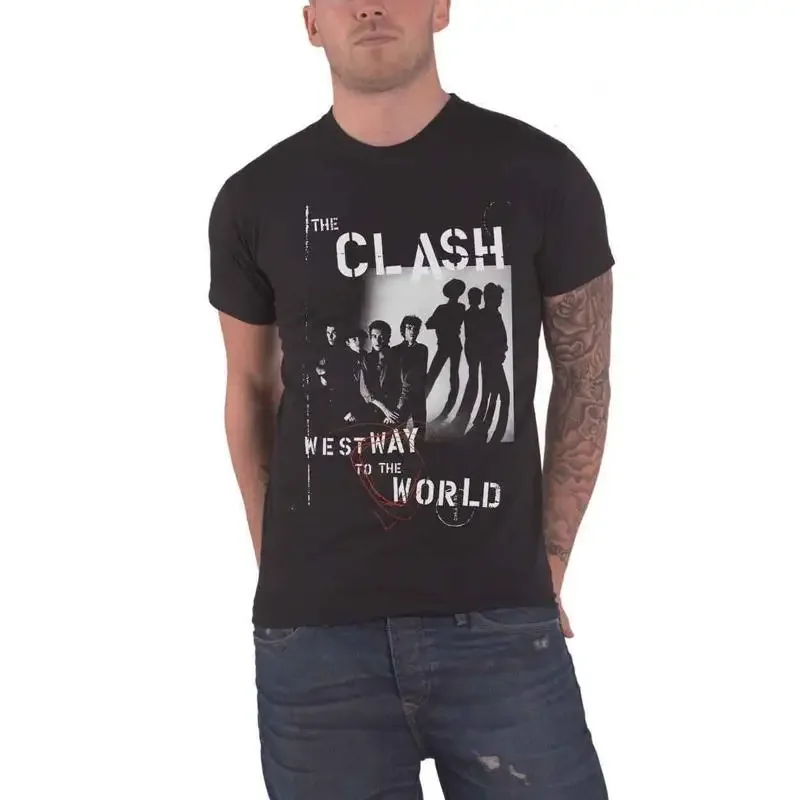 The Clash T Shirt Westway To World Band Logo New Official Mens Black Size S