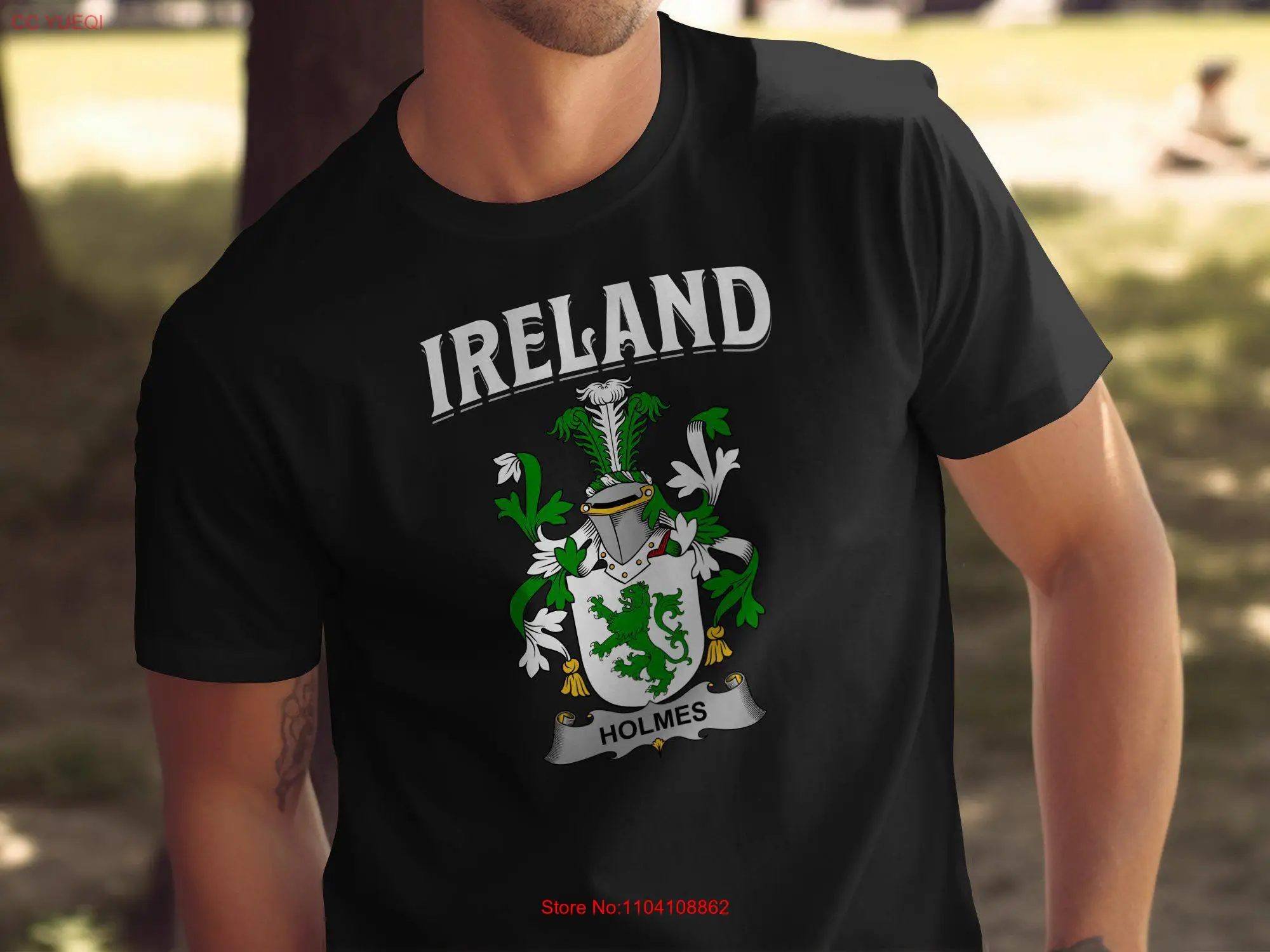 Camiseta con escudo de armas Holmes, apellido irlandés, reunión familiar, Día de San Patricio, Irlanda, Patrimonio, manga larga o corta