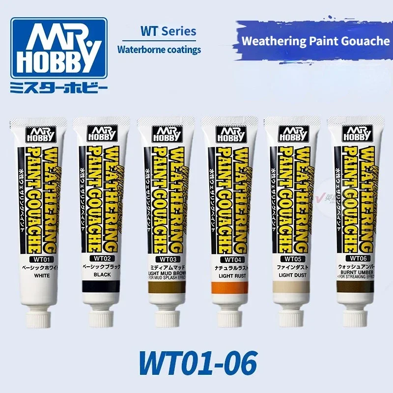 MR.HOBBY WT01-WT06 Water-Based Weathering Paint Gouache Solvent Distressed Paint / Thinner for Model Painting Hobby DIY