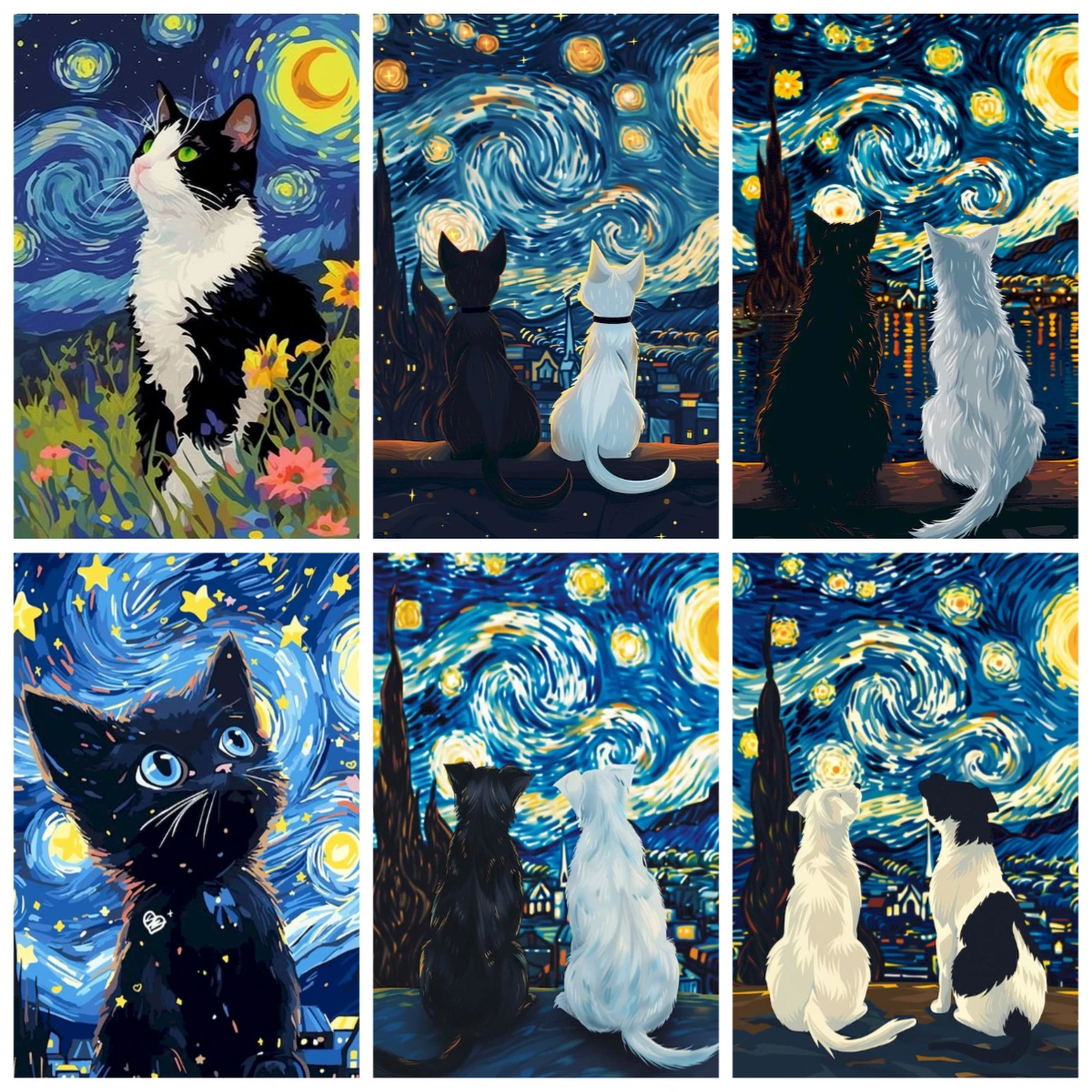 

Jigsaw Puzzle 1000 Pieces Starry Sky Cat Puzzle Home Decor for Adults Game Family Fun Puzzles Educational Toys for Kids
