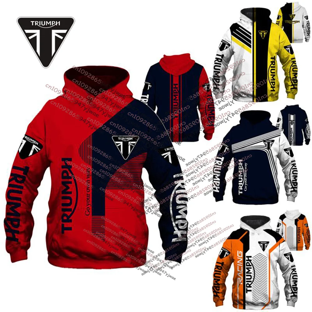 

25-26 New Cool Triumph Off Road Sportswear Women And Men's Hoodies Tech Line Pattern Hoody Street Motorcycle Tops Sports Uniform