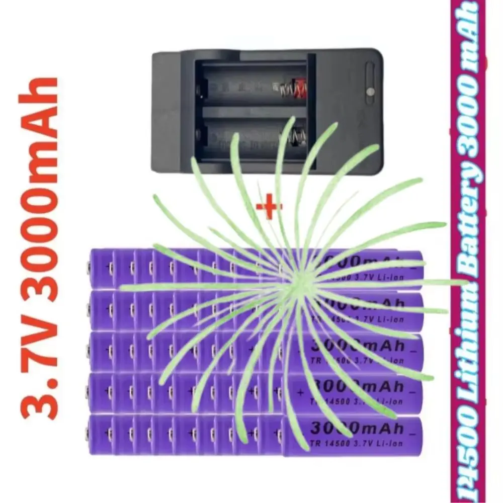 

Rechargeable Lithium-Ion Battery AA Size 3000mAh 3.7V High Capacity for Radios Microphones Electric Toys Lithium Battery 14500